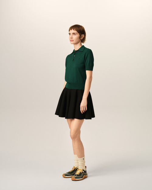 Ami de Coeur Poloshirt aus grüner Wolle - Damen - 5 - AMI Paris - Ami Paris