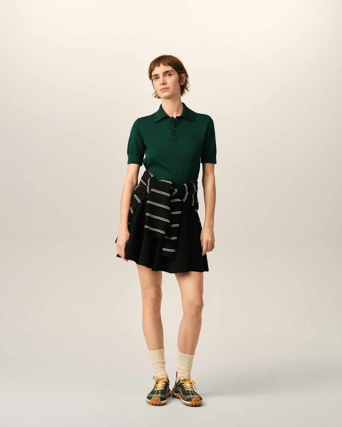 Ami de Coeur Poloshirt aus grüner Wolle - 3