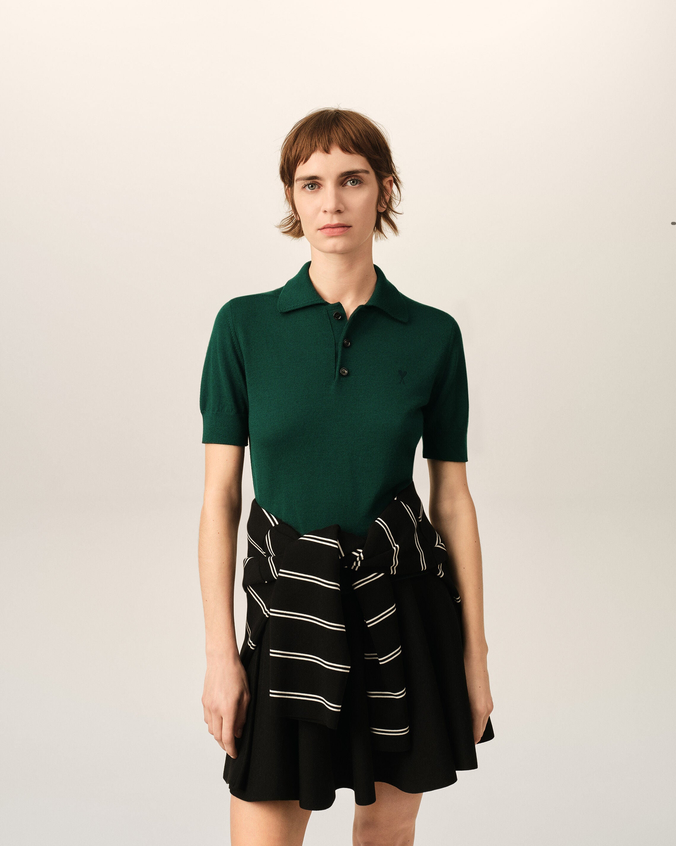Ami de Coeur Poloshirt aus grüner Wolle - 2