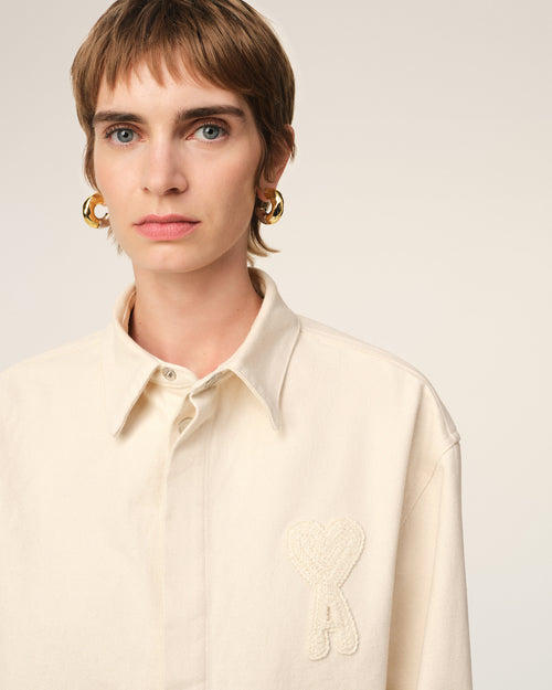 Gekürztes Ami de Coeur Hemd aus Baumwolle in Beige - 4 - Ami Paris