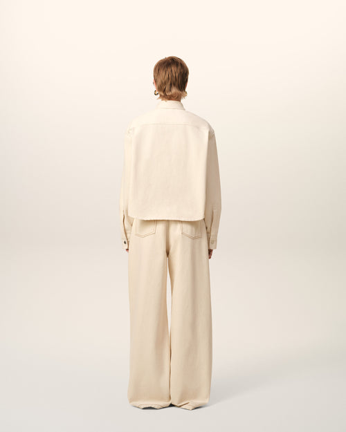 Gekürztes Ami de Coeur Hemd aus Baumwolle in Beige - 5 - Ami Paris