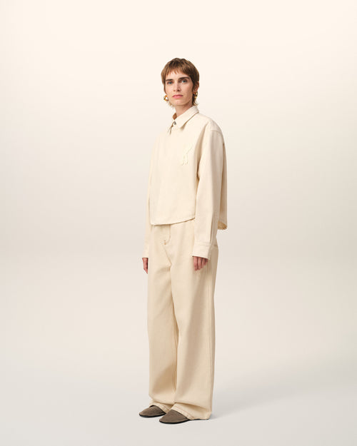 Gekürztes Ami de Coeur Hemd aus Baumwolle in Beige - 6 - Ami Paris