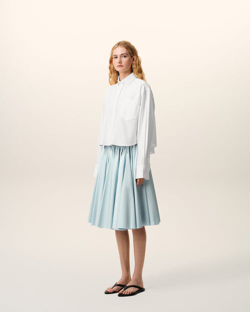 White Cotton Cropped Embossed Ami De Coeur Shirt - Woman - 6 - AMI Paris - Ami Paris