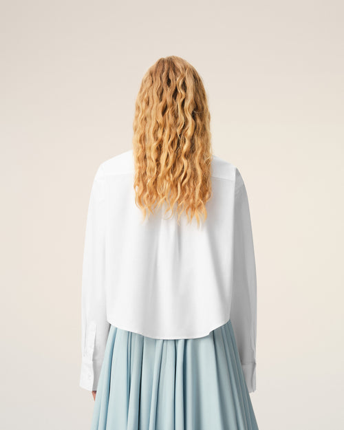 Camisa corta oversize Ami de Cœur de algodón blanco - 5 - Ami Paris