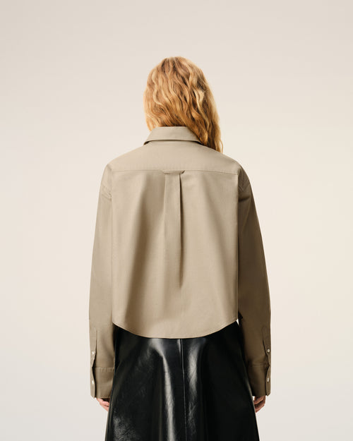 Chemise Courte Beige Ami De Coeur Embossé en Coton - 5 - Ami Paris