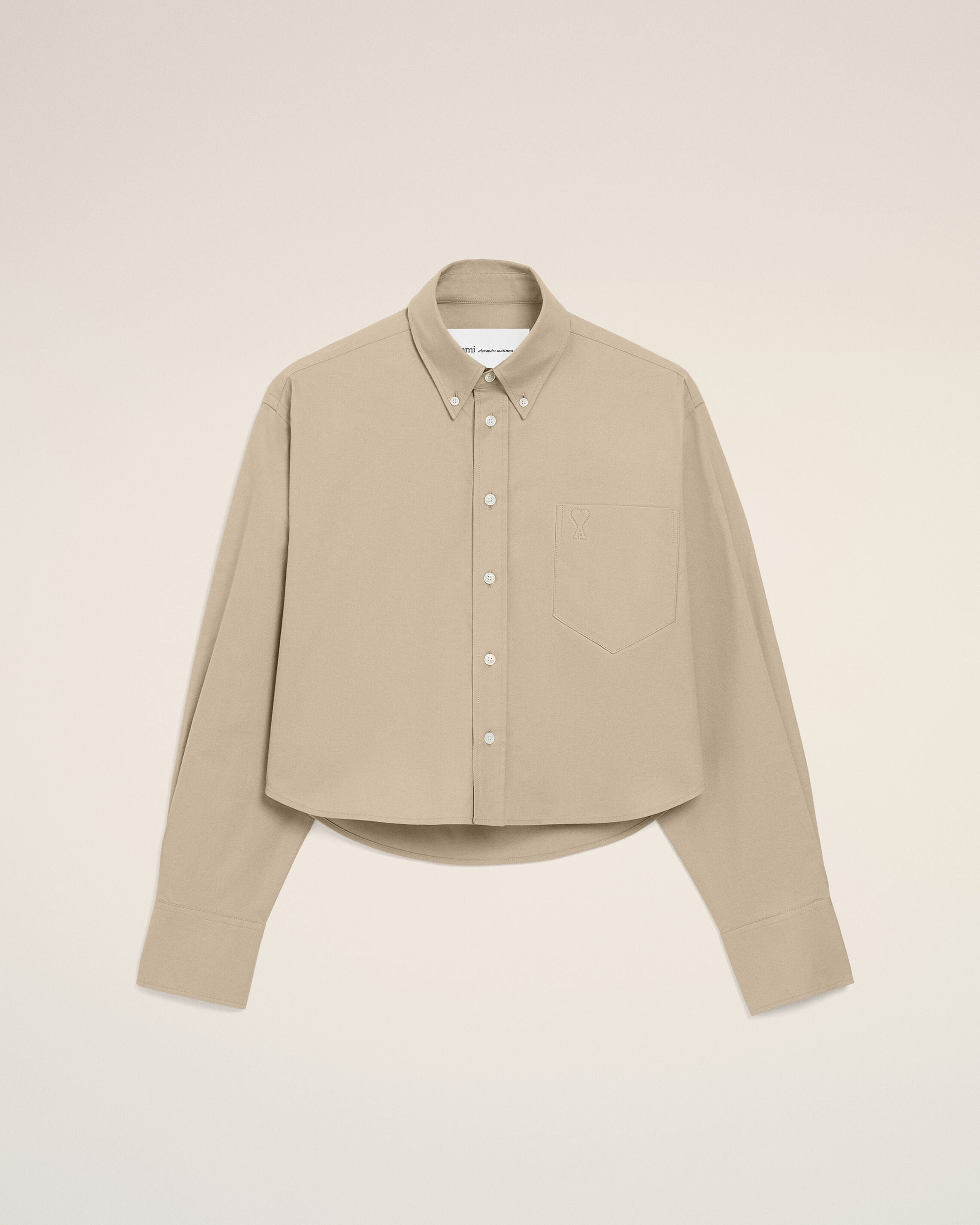 Chemise Courte Beige Ami De Coeur Embossé en Coton - 1