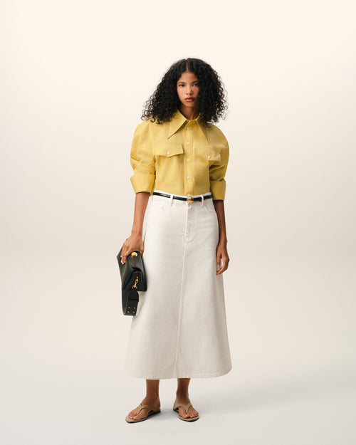 Yellow Cotton Sharp Collar Fitted Shirt - Woman - 2 - AMI Paris - Ami Paris