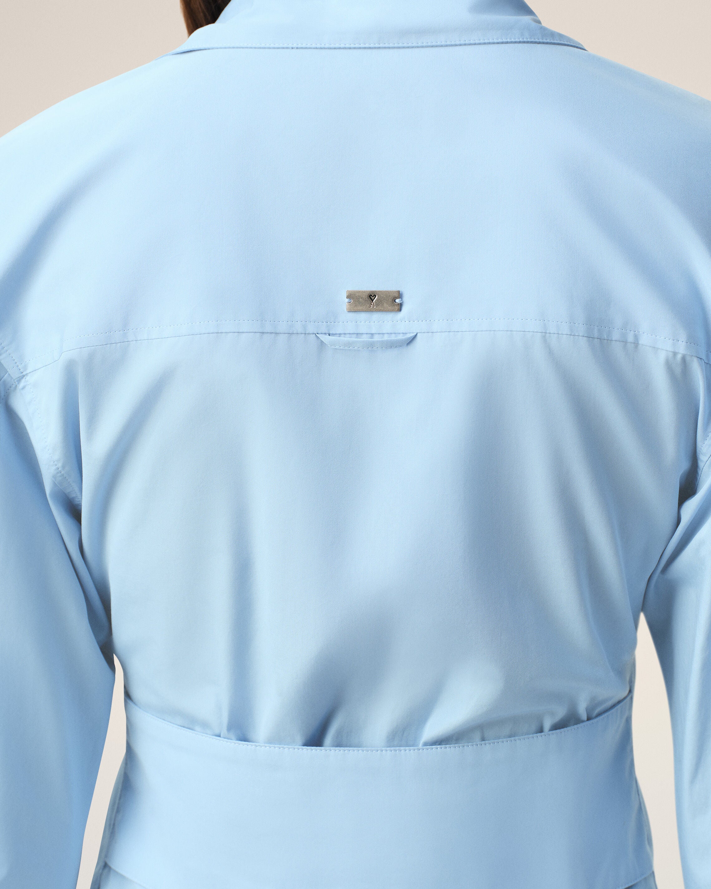 Blue Cotton Sharp Collar Fitted Shirt - 4