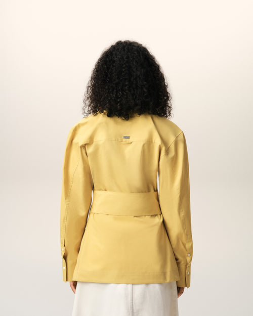 Yellow Cotton Sharp Collar Fitted Shirt - Woman - 5 - AMI Paris - Ami Paris