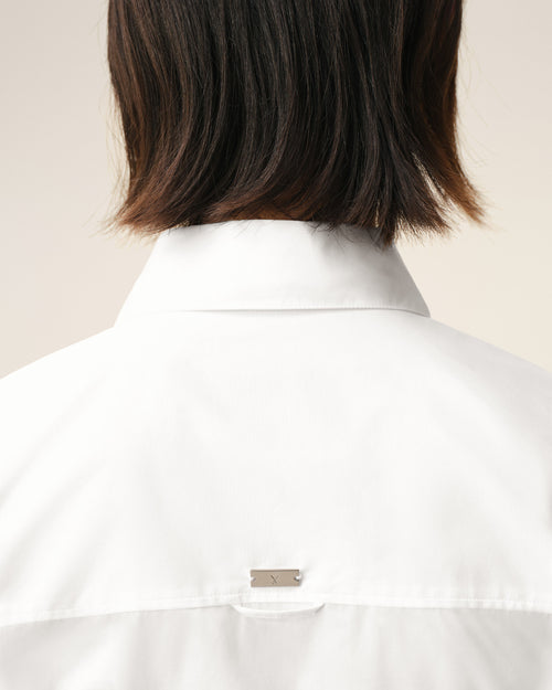 Chemise Cintrée Blanche Col En Pointe en Coton - 4 - Ami Paris