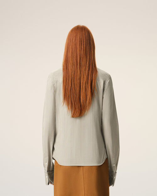 Beige Cotton Long Sleeve Ruffled Adjusted Shirt - Woman - 5 - AMI Paris - Ami Paris