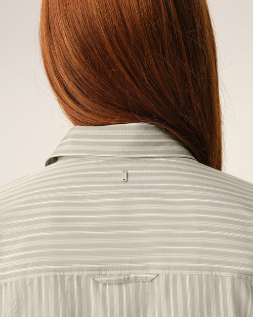 Chemise Jabot  Beige Ajustée Manches Longues en Coton - 4 - Ami Paris