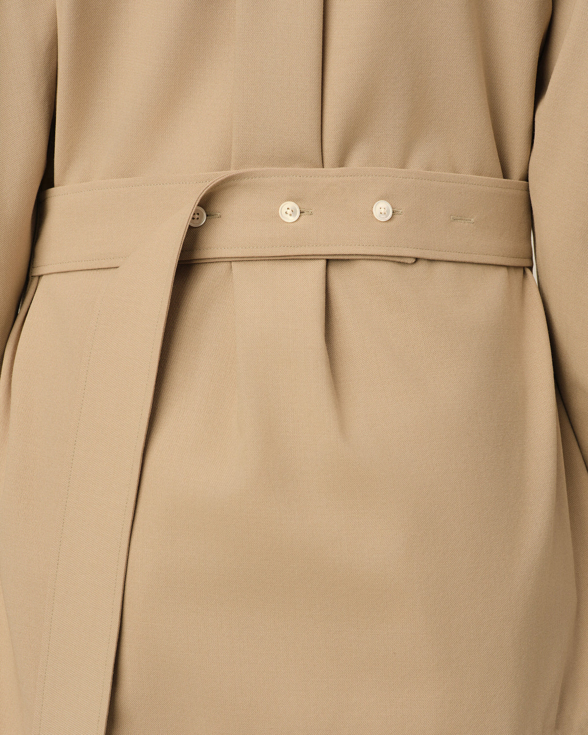 Beige fitted wool balloon-sleeve shirt - 4