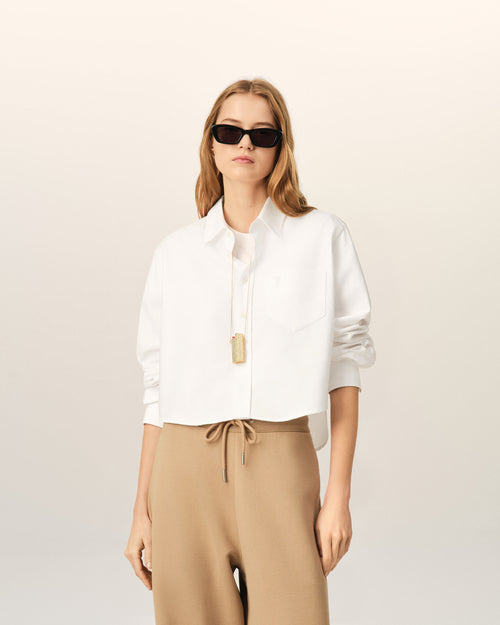 Chemise blanche courte en coton Ami de Coeur embossé - 1 - Ami Paris