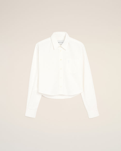 Chemise blanche courte en coton Ami de Coeur embossé - 2 - Ami Paris