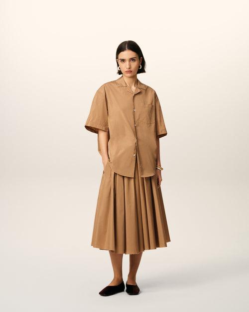                                     Brown Taffetas Midi Corolla Skirt - 3                                 - Ami Paris