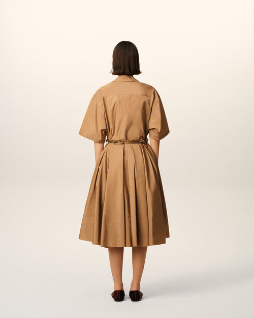 Brown Taffetas Midi Corolla Skirt - 4 - Ami Paris