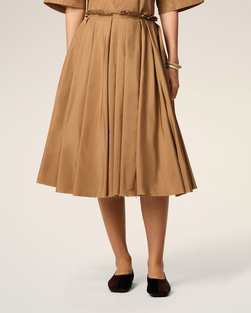 Brown Taffetas Midi Corolla Skirt - 3 - Ami Paris