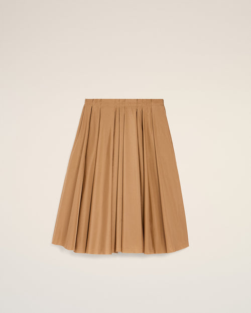                                 Falda corola midi de tafetán marrón - 3                             - Ami Paris