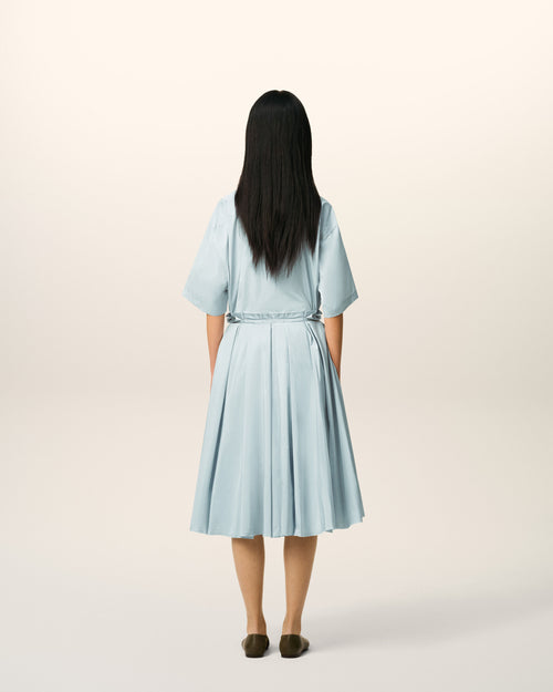 Blue Taffetas Midi Corolla Skirt - 4 - Ami Paris