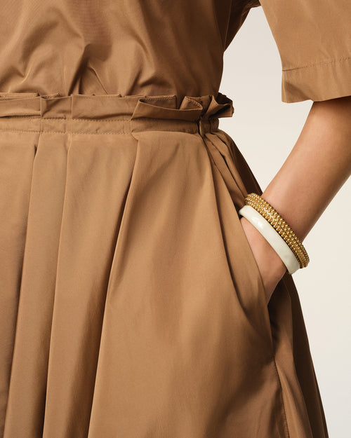 Brown Taffetas Midi Corolla Skirt - 5 - Ami Paris