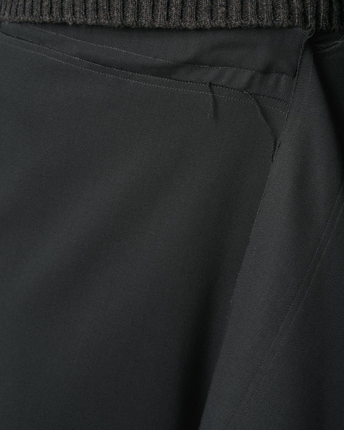 Black Wool Midi Wrapped  Skirt - 5 - Ami Paris