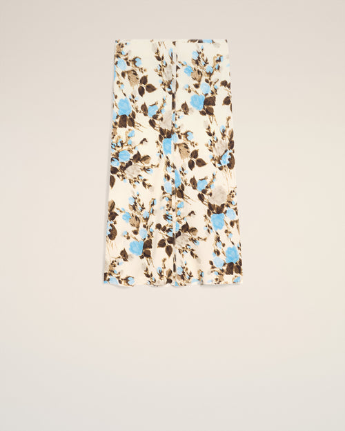                                 Falda midi con bordes sin rematar y estampado de flores azul - 3                             - Ami Paris