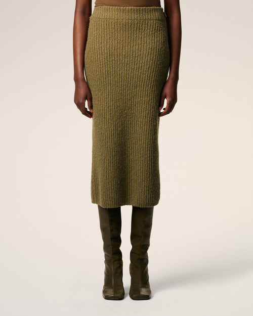 Green Wool Straight Skirt  - 3 - Ami Paris