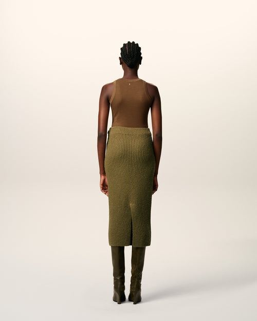Green Wool Straight Skirt  - 4 - Ami Paris