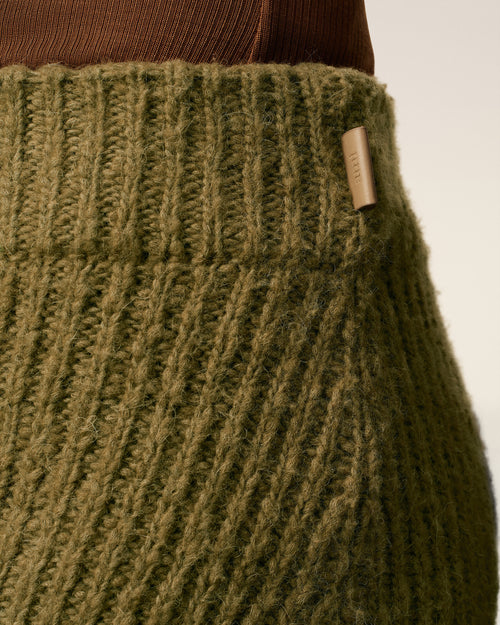 Green Wool Straight Skirt  - 5 - Ami Paris