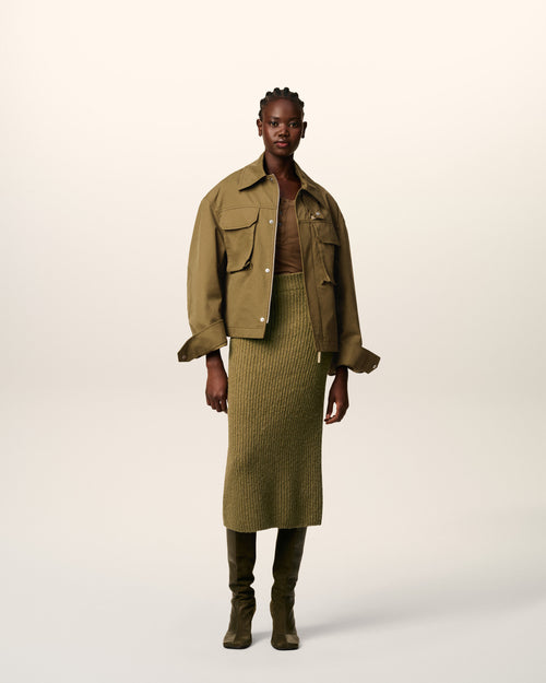                                     Green Wool Straight Skirt  - 3                                 - Ami Paris