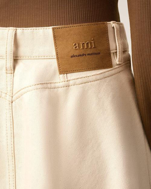 White Cotton Midi Skirt  - 5 - Ami Paris