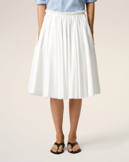 White Cotton Midi Corolla Skirt - 3 - Ami Paris