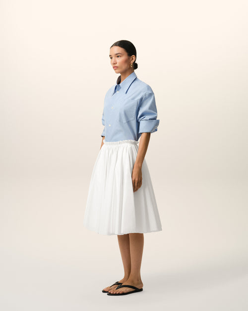 Gonna midi a ruota in cotone bianco - Donna - 5 - AMI Paris - Ami Paris