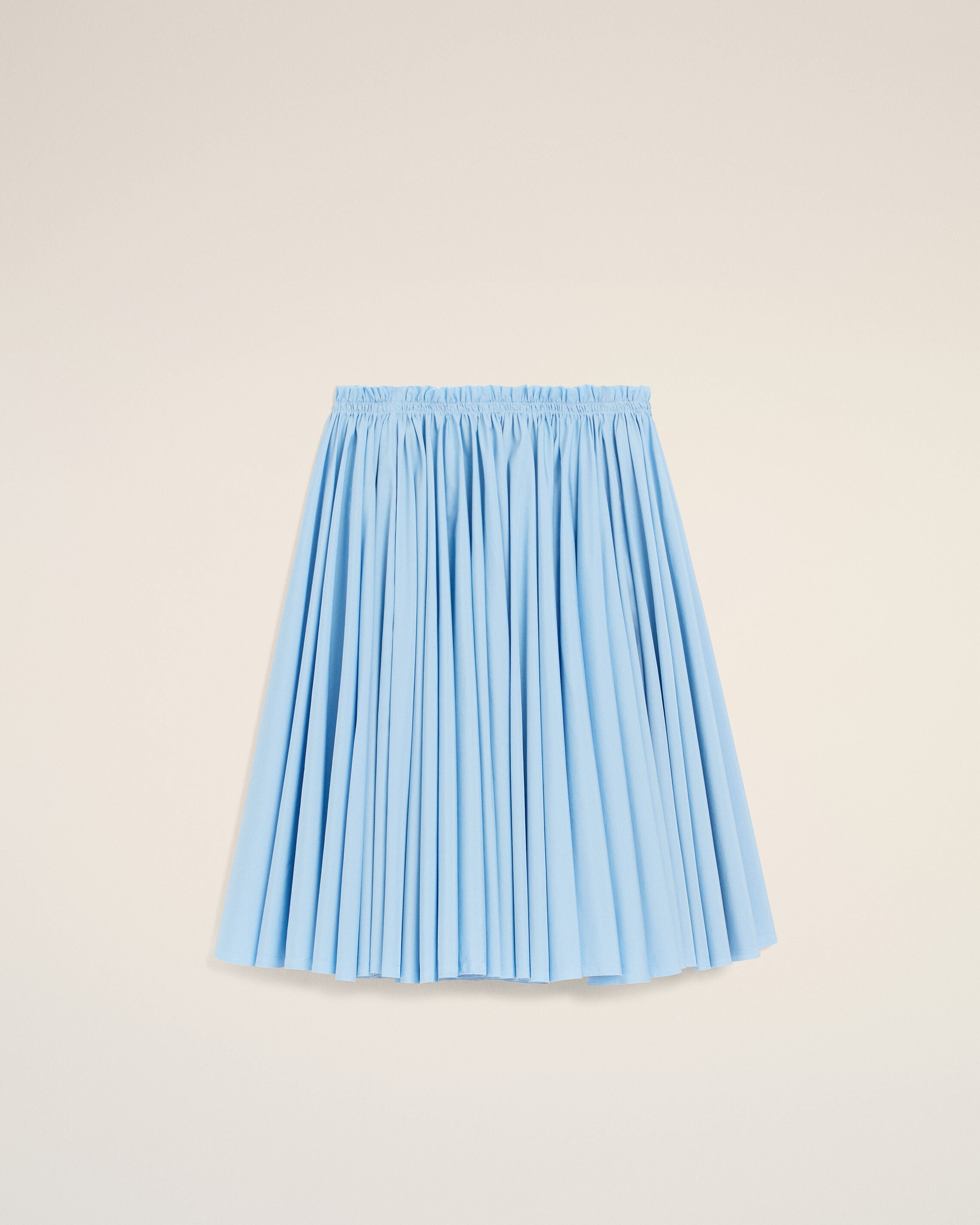 Blue Cotton Midi Corolla Skirt - 1