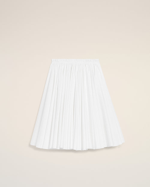 White Cotton Midi Corolla Skirt - 2 - Ami Paris
