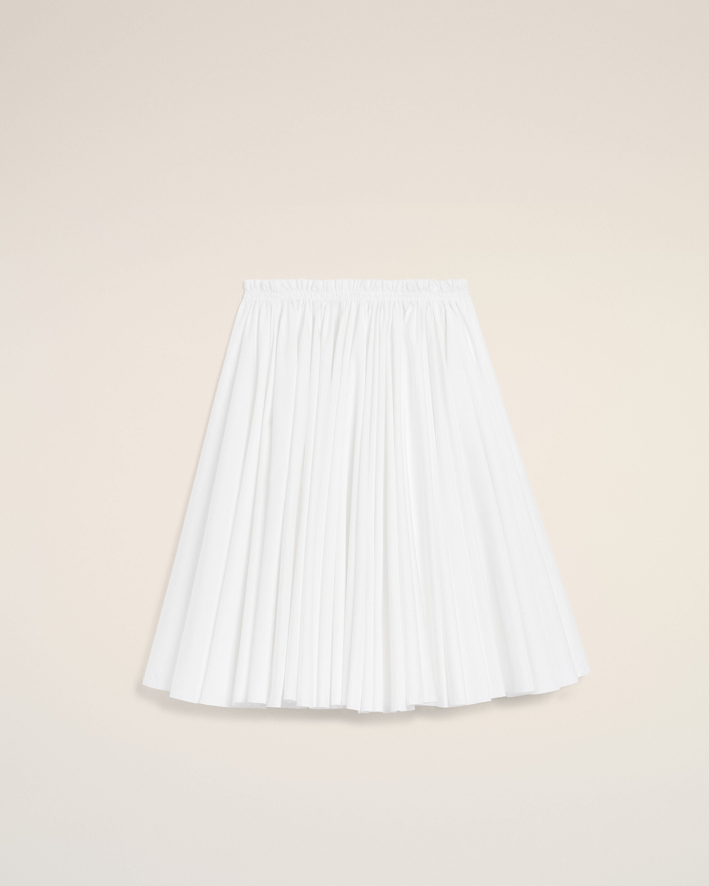 Gonna midi a ruota in cotone bianco - 1
