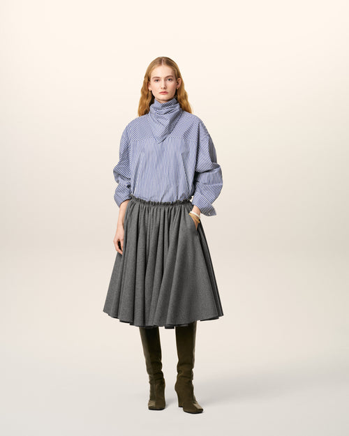                                     Grey Wool Midi Corolla Skirt - 3                                 - Ami Paris