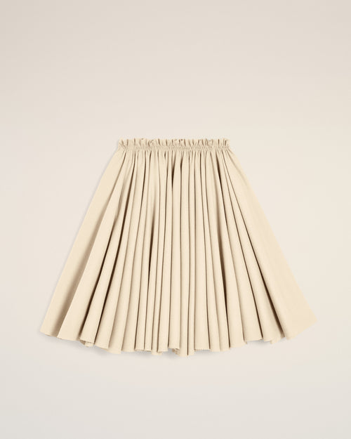                                 Jupe Corolle Blanche Midi En Laine - 3                             - Ami Paris