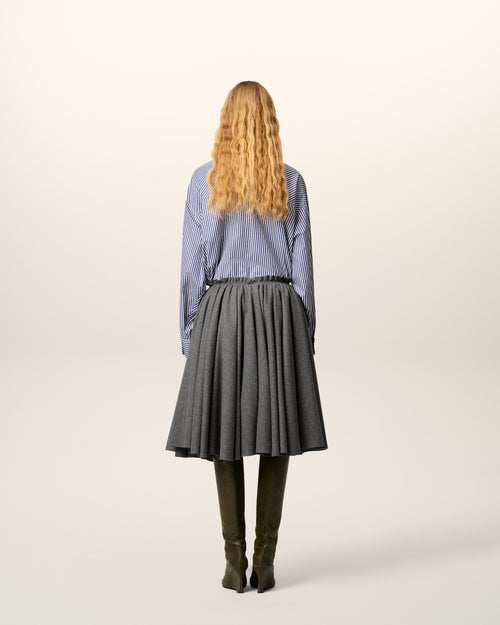 Grey Wool Midi Corolla Skirt - 4 - Ami Paris