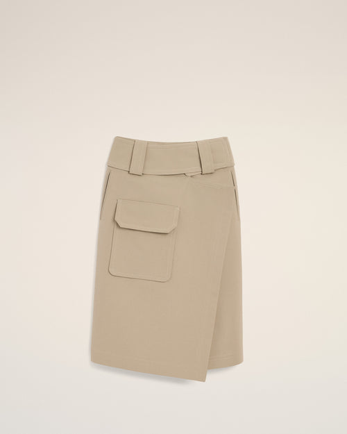                                 Jupe Portefeuille Beige en Coton - 3                             - Ami Paris