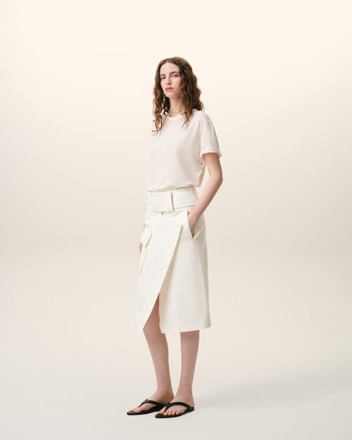 White Cotton Wrap Skirt - Woman - 6 - AMI Paris - Ami Paris