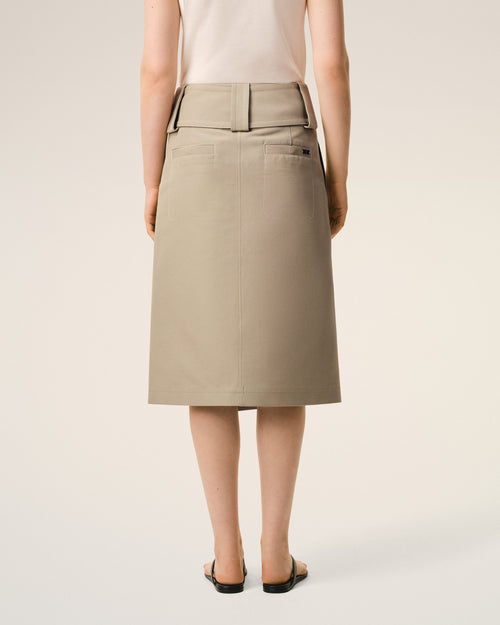 Beige Cotton Wrap Skirt - Woman - 4 - AMI Paris - Ami Paris