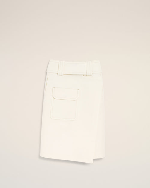 White Cotton Wrap Skirt - Woman - 1 - AMI Paris - Ami Paris