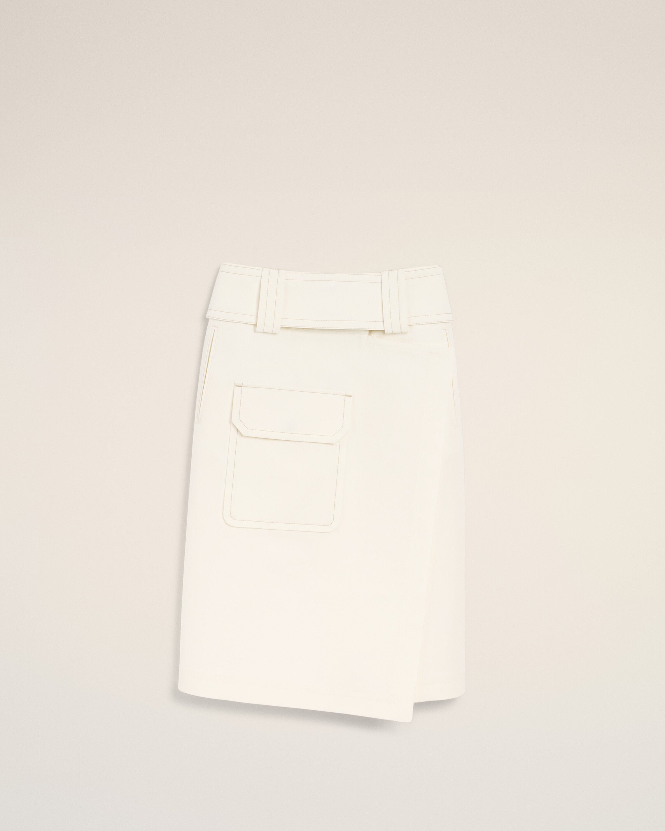 White Cotton Wrap Skirt - 1