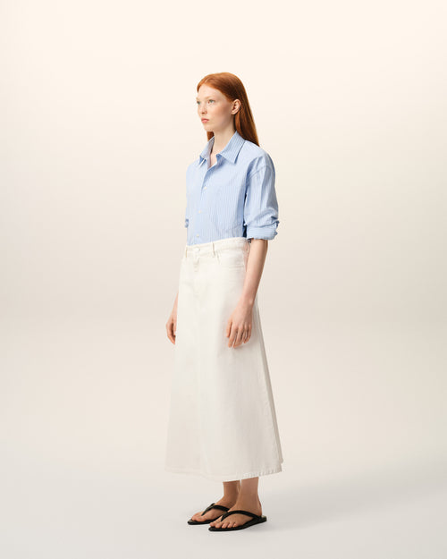 White Denim Long Skirt - Woman - 6 - AMI Paris - Ami Paris