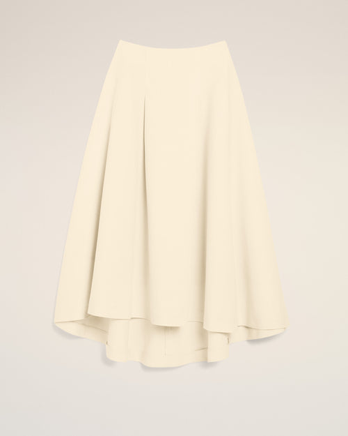                             White A-line cotton and linen skirt - 3                         - Ami Paris