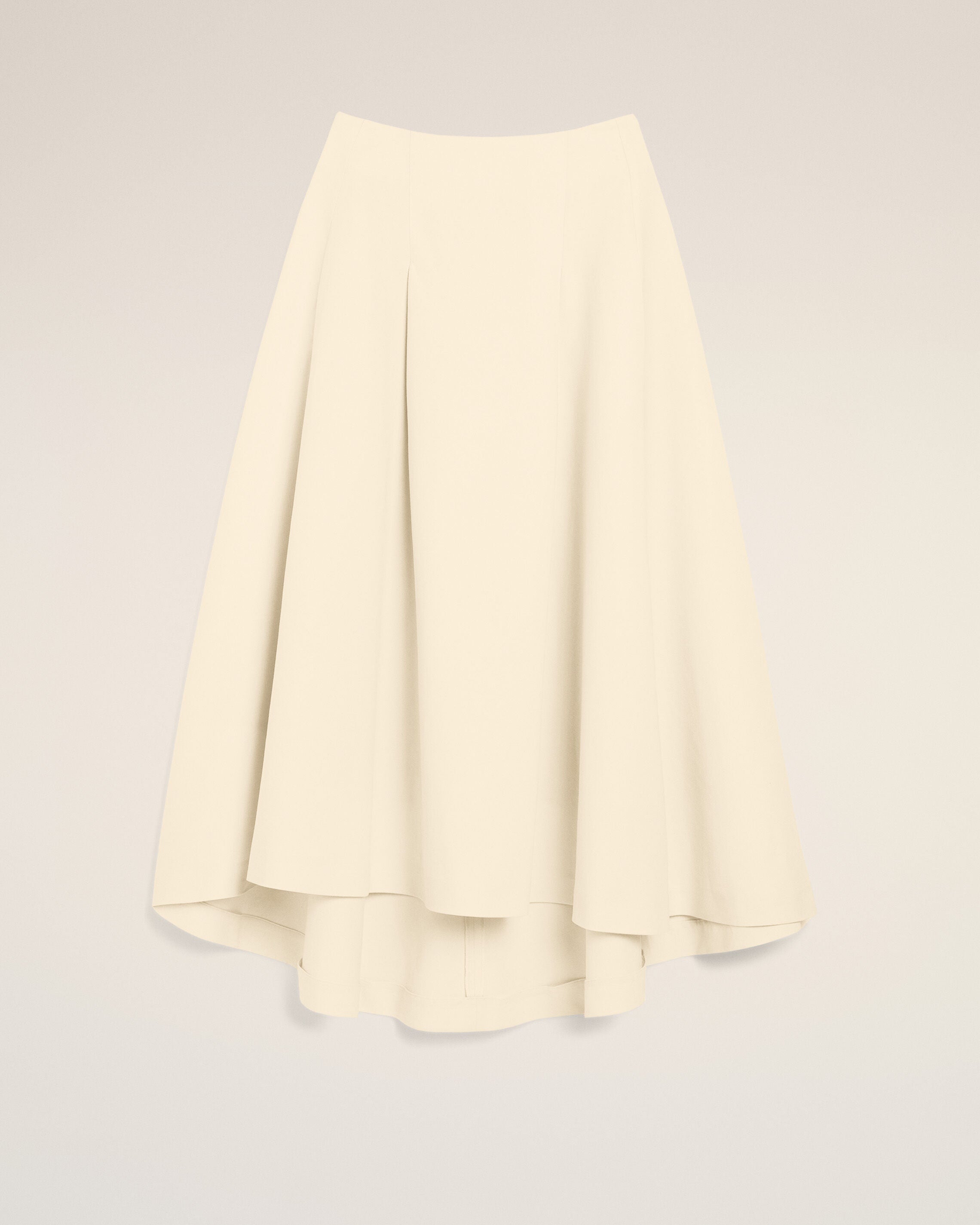 White A-line cotton and linen skirt - 1