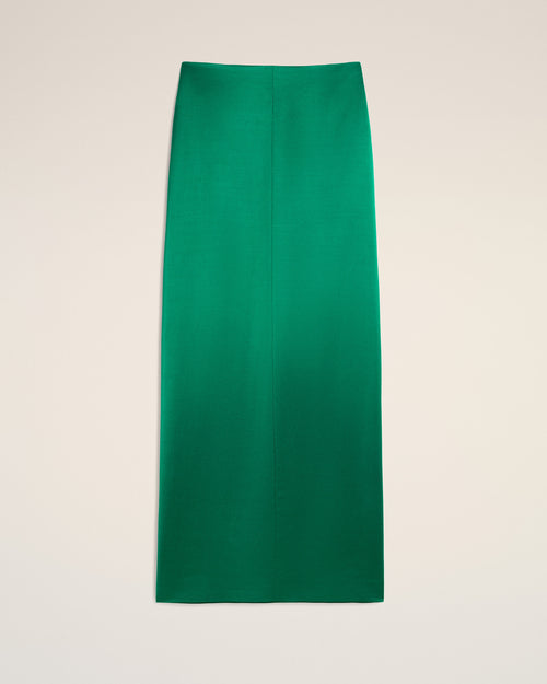 Green straight wool and viscose skirt - Woman - 1 - AMI Paris - Ami Paris
