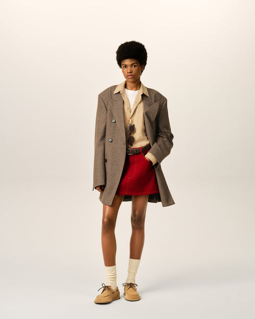 Minifalda roja de algodón - Mujer - 2 - AMI Paris - Ami Paris